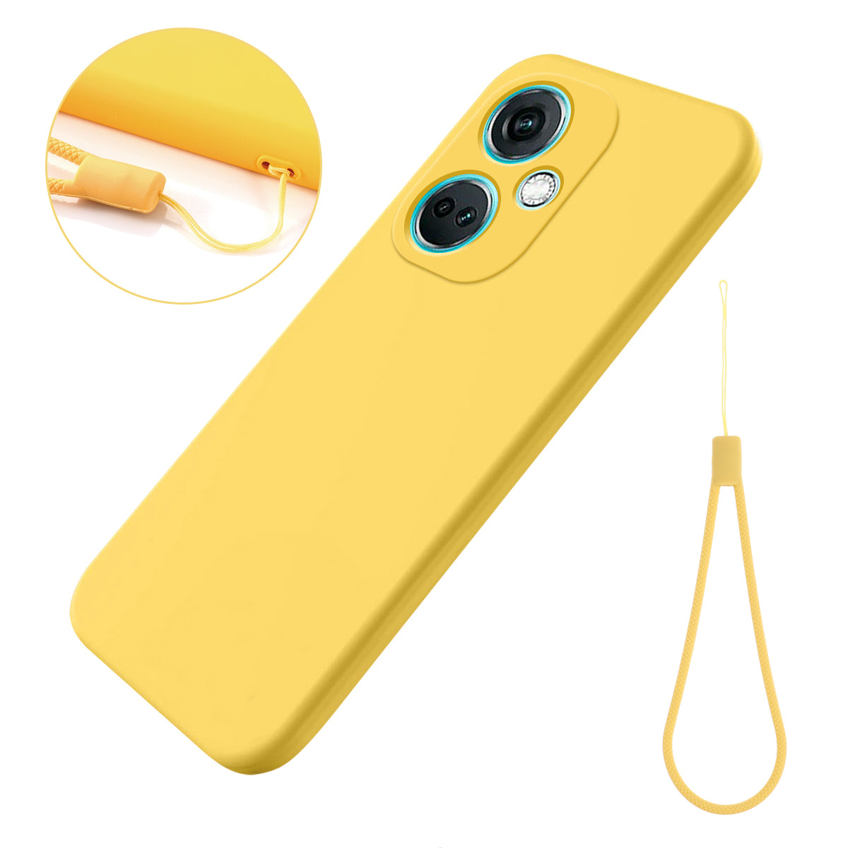 For Oppo K11 5G Case Liquid Silicone Protective Phone Cover with Wrist Strap For Oppo K11 5G Case Liquid Silicone Protective Phone Cover with Wrist Strap